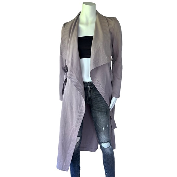 Revamped Waterfall Flowy Cardigan Belted Duster Trench Jacket Coat - Picture 3 of 7